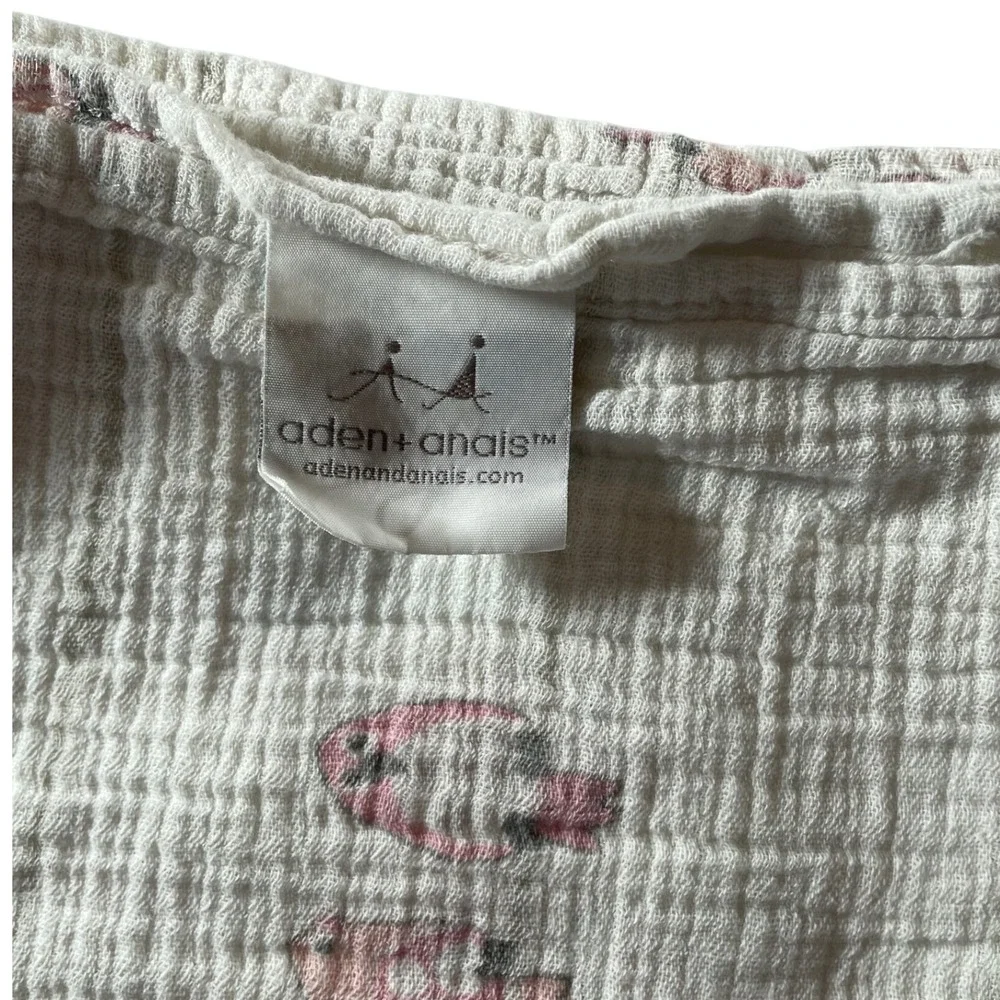 Aden Anais Muslin Swaddle Blankets Set of‎ 3 Pink Piglets Stripes Birds